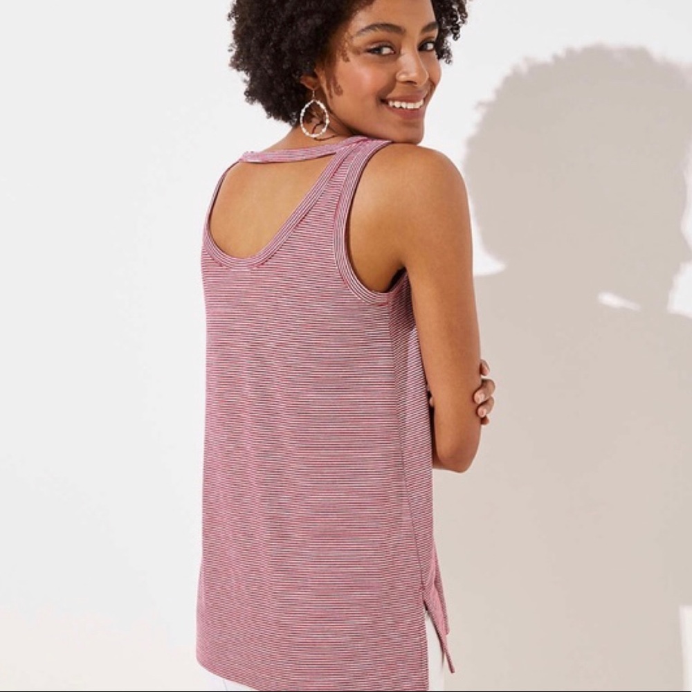 NWT LOFT Striped Cutout Back Tank